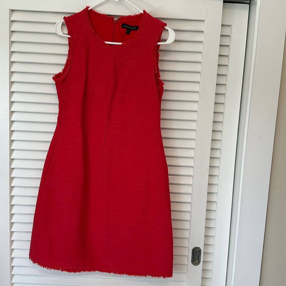 Banana republic red tweed mini dress. Size 2